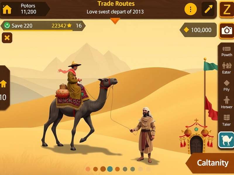 Camel Caravan Master gameplay screenshot showing desert trading